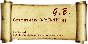 Gottstein Bökény névjegykártya